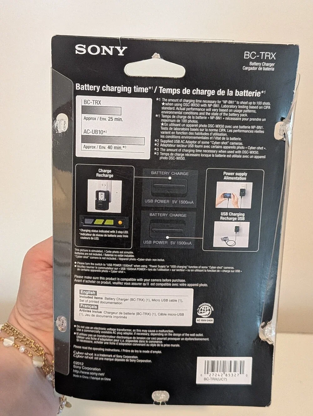 Sony BC-TRX Cyber-shot Battery Charger Genuine OEM New Sealed USB BC TRX